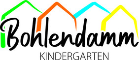Vier bunte Häuser, im Vordergrund steht Kindergarten Bohlendamm