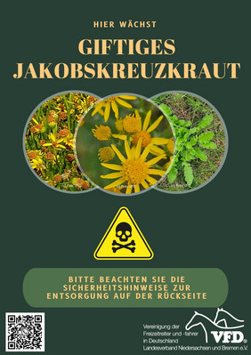 Flyer mit dem Titel 'VFD' und einem Baum mit farbigen Blättern, darunter ein gelbes Warnsymbol