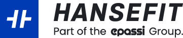 Schriftzug mit `Hansefit`, darunter ein Schriftzug mit `Part of the epassi group`
